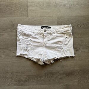 Express Low Rise Cut Off Denim Shorts